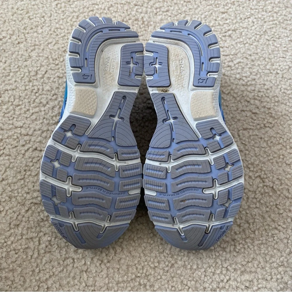 💋SOLD💋Brooks Women's Ghost 14 Blue/Ocean/Oyster Running Shoes Size 7.5 - Picture 7 of 10